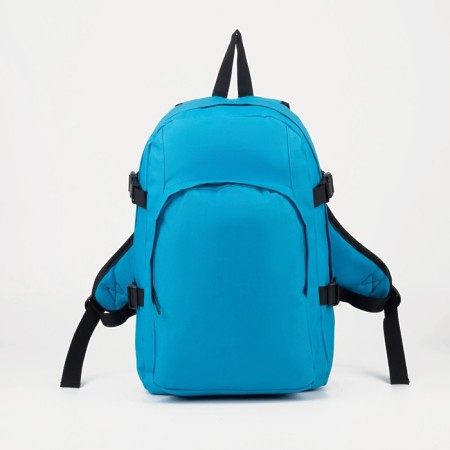 Youth backpack 2 in 1 of textiles with lightning, external pocket, blue color-1