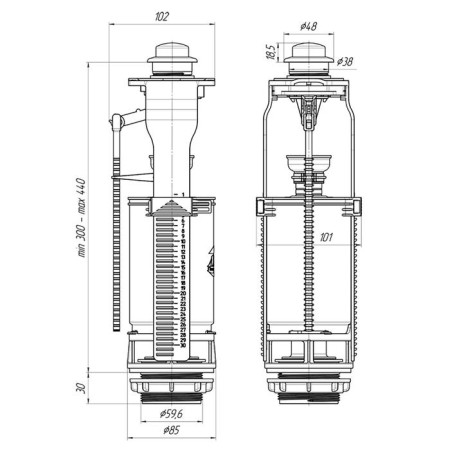 Reinforcement for flush tanks "Ani Plast" WC7010C, Chrome button-3