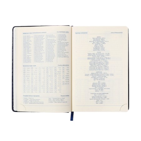 Dated diary of 2025, A5, 168 sheets in a ruler, leatherette "Nebraska", silver cut, blue-9