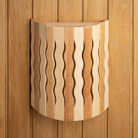 The lampshade is wooden, semicircular "wave of thermo" 29.5x23x16 cm