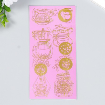Stickers "tea party" set 2 sheets 8.5x17.5 cm-2