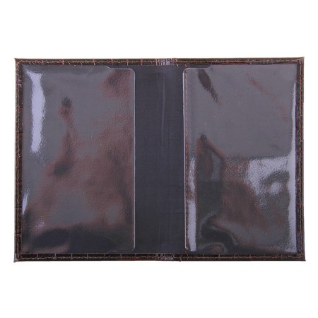 Cover for a passport with a pocket, brown color-1