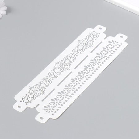 Tencil of border plastic "Pister Flowers" Plastic, 11x32 cm-2