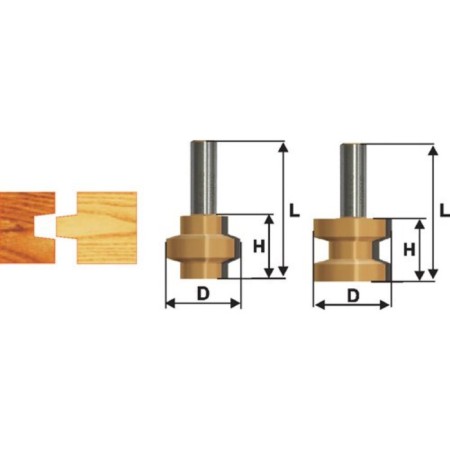 Set of milling pas-ship Encor 10603, wooden box, D = 12 mm, 38.1 x 28.6 mm, 2 pcs.-5