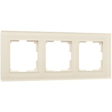 Рамка W0031141, 3 розетки Favorit, молочный, стекло