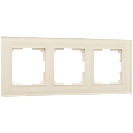 Frame W0031141, 3 Favorit sockets, milk, glass