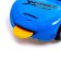 The car "Carry", works from batteries, shoots with discs, light and sound, blue color