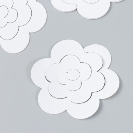The workpiece of Foamiran "Flower Curly" 10x9.5 cm set 5 pcs. white-1