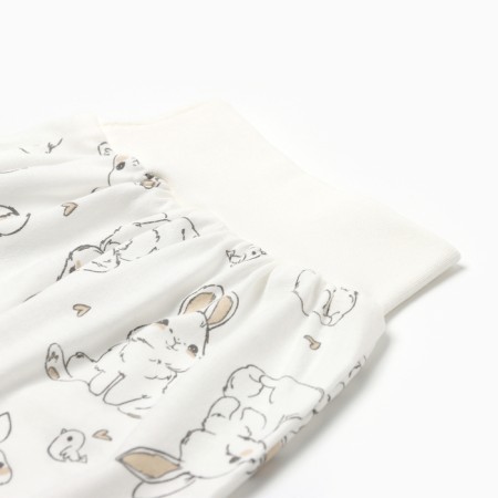 Children's sliders "Antoshka", white color/bunnies, height 68-1