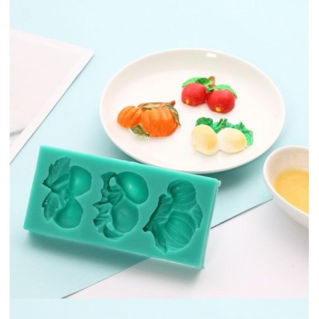 Mold silicone "Pumpkin, apples and turnips" 3 objects 5.4x11 cm