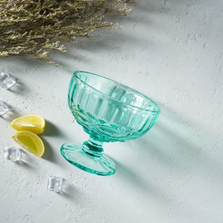 Glass Glass Magistro "La-Channel", 350 ml, 12 × 10.5 cm, turquoise color-3