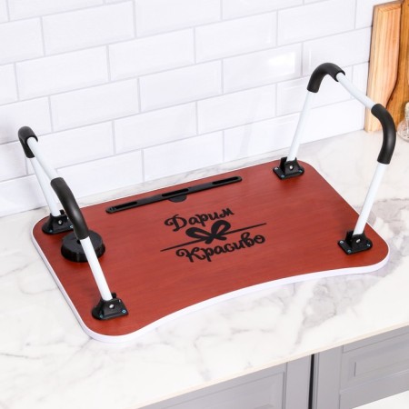 Table - breakfast tray, for a laptop, folding, white, 60x40 cm-9