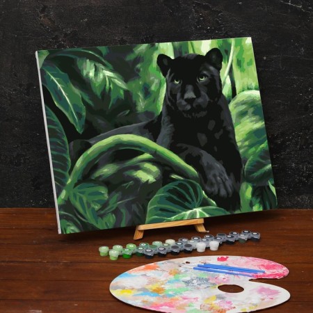 Picture on numbers on canvas with a panther's subframe, 40 x 50 cm-4