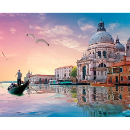 Diamond mosaic with full filling on the canvas "Venice", 40 x 50 cm-1