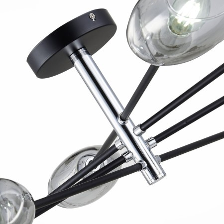 Ceiling EVOLUCE lamp. Sle155512-08. Gloa. 8x40 watts, E14, 84x84x22 cm, black color, chrome-8