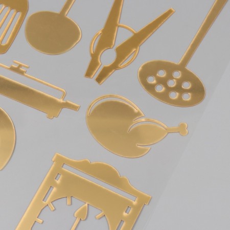 Interior plastic sticker "kitchen utensils" silver 70x30 cm-2