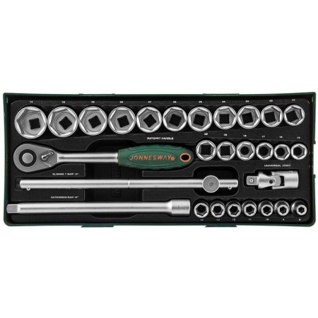 Set of end heads Jonnesway S04H4728SP, 28 items