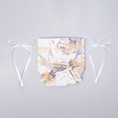 Box, folding, white marble, "hexagon", 17 × 14.8 × 19.5 cm-1