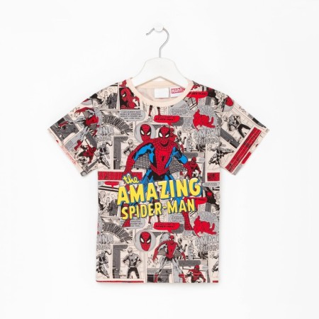 Children's T-shirt Marvel, beige color, height 98-104 cm (3-4 years)