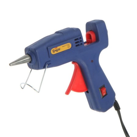 Tundra glue gun, 30 watts, 220 V, switch, indicator, anti -bore, cord 1.2 m, 7 mm-5