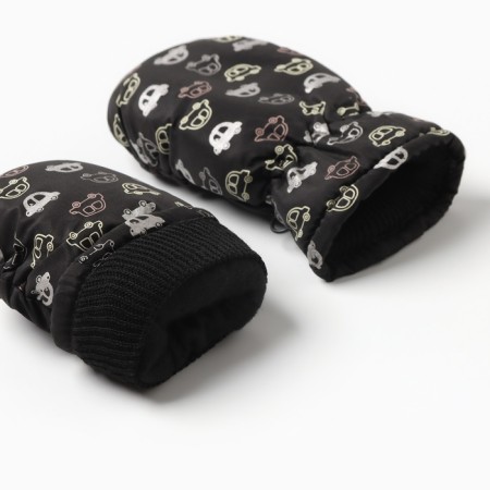 Winter children's mittens minku, black color, 18cm-2