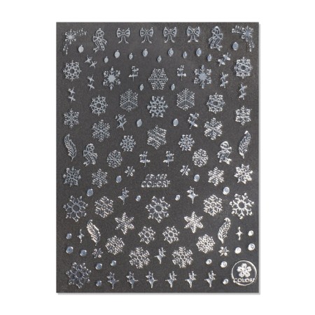Nail stickers 10.2*8cm snowflakes CB-068 silver substrate QF-2