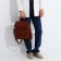 Women's backpack made of artificial leather with lightning, 2 pockets, redhead color