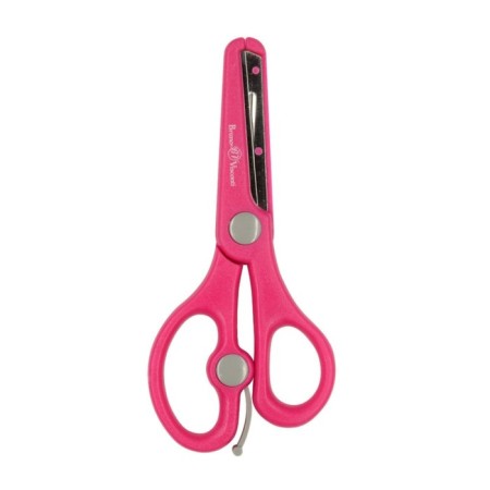 Children's Chancellery scissors 13.5 cm BrunovisConti Ergocut, return mechanism, safe blades, pink-1