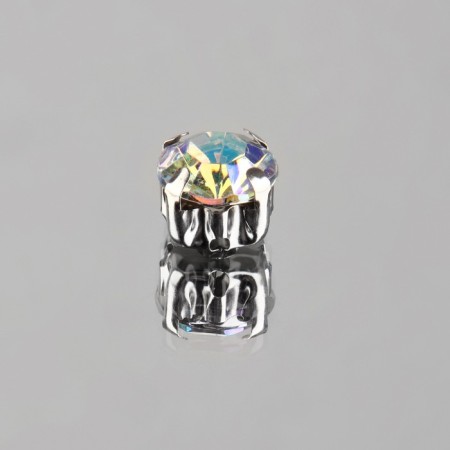 Rhinestones are sewing “circle”, in the frame, with holography, d = 8 mm, 20 pcs-1