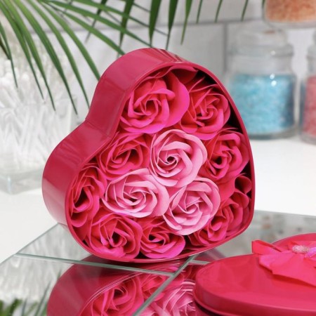 Soap roses, fuchsia and pink, set of 11 pcs.-2