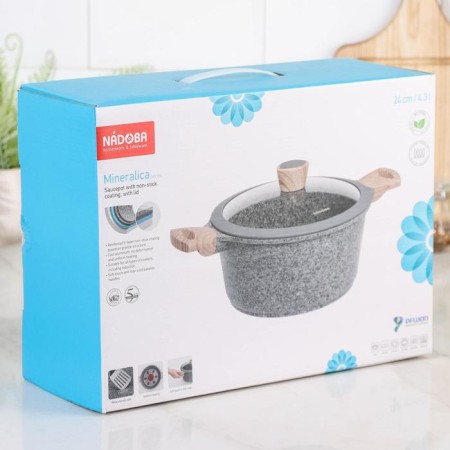 A pan with a glass lid Nadoba mineralica, D = 24 cm, 4.3 liters-5