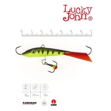 Balancir Lucky John Fin 5 + tee, 7 cm, color 31rt blister-1
