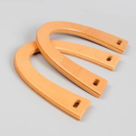 Handles for the bag are wooden, 11 × 16.5 cm, 2 pcs, beige color-1