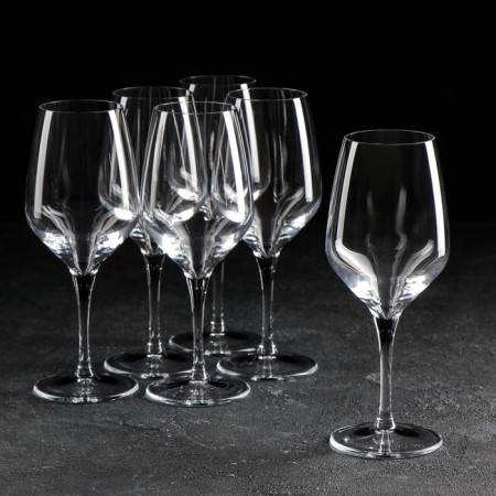 A set of glass glasses for the wine "Ata", 360 ml, 6 pcs
