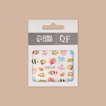 Slider - Nail Design "Sea World", packing 6 pcs, multi -colored-2