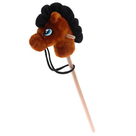 Soft toy "horse-horseman" on a stick, brown color-5