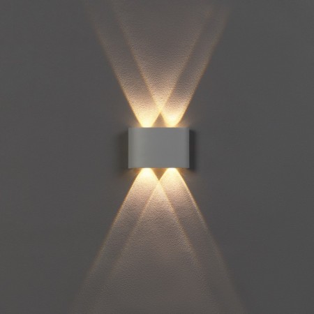 Facade lamp "Semesfer", FSD-009, 4W, 3000k, 2 rays, IP65, 220V, metal, white-2