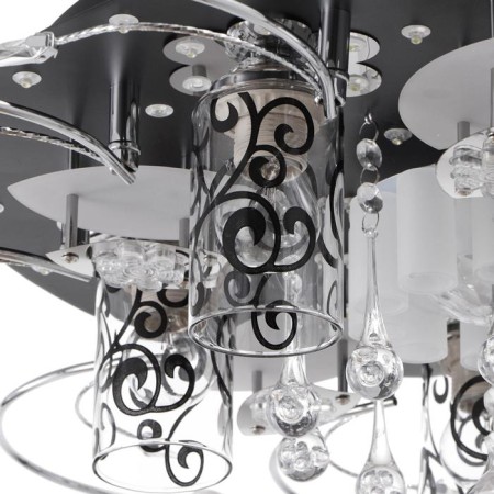 Economic chandelier with PDU 41007/5 5x40W E27, backlight LED Black 64x64x17 cm-6