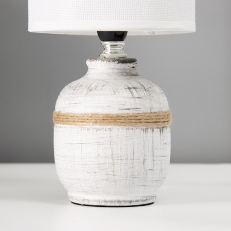 Hand lamp with lampshade Risalux "Charlotte", E14, 40 W, white-black, 13 × 13 × 27 cm-3