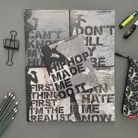 Notebook of 48 sheets in the hip-hop cage, cover coated cardboard, hybrid uf-lak, mix-10