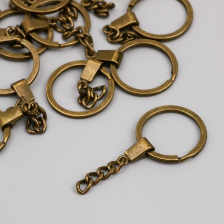 The base for the key fob Ring metal with flat mounting brass 3x6 cm