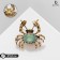 Brooch "Crab" sea, sea color in black gold