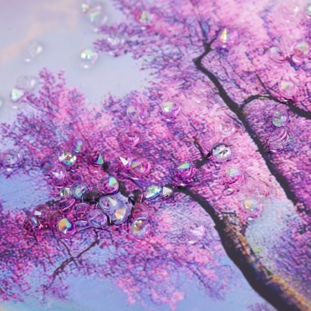 Acrylic painting desktop "Sakura Spring" 25x20 cm-3