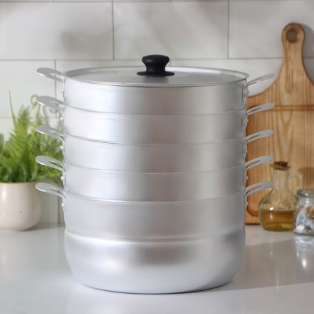 Manti-Kazan, 6 l, with 4 nets, metal cover-5