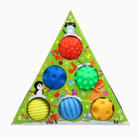 Gift New Year's set of developing tactile balls "Magic Christmas tree", 6 pcs.-4