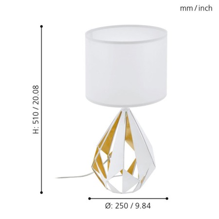 Carlton 1x60W table lamp, E27-2