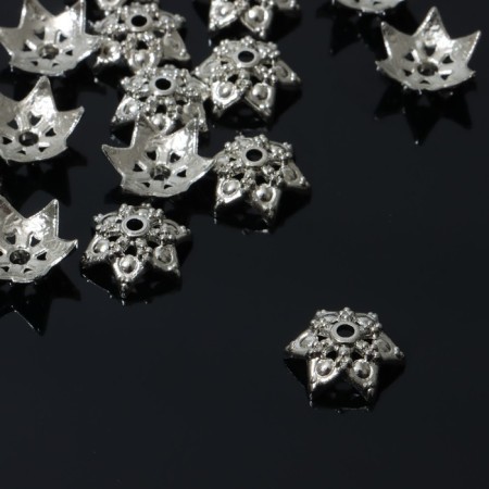 Beads for beads 1.5 × 1.5 × 0.8 cm, (set 100 pcs.), Color silver