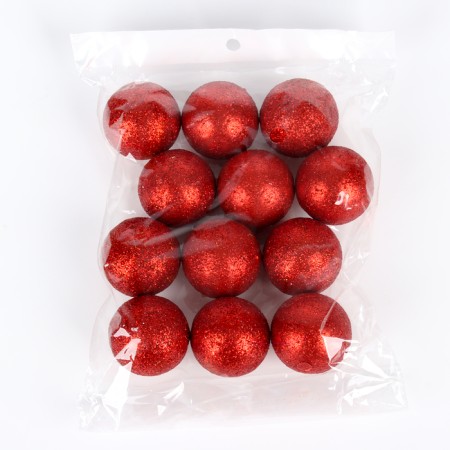 Figure for crafts and decor "Ball", set of 12 pcs., Size 1 pc. - 4 cm., Red color-2