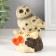 Souvenir Polystone "Owl on a branch with flowers" 8x7x11 cm