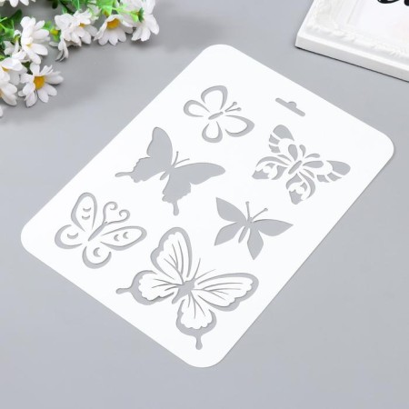 Plastic stencil "Beautiful butterflies" 16x22 cm-1